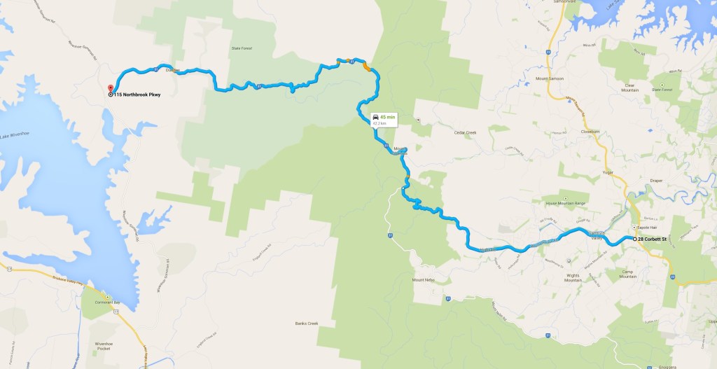 The route through Mount Glorious