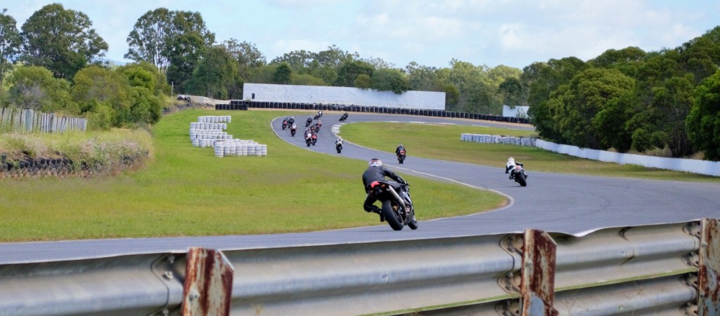 Chasing down some other riders at the Kink, a fast left hand bend at the end of the main straight, great fun! 
