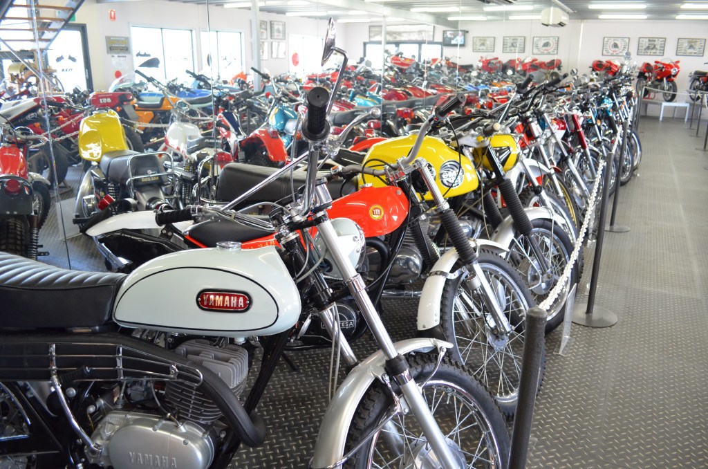 There are some beautiful bikes in the motorcycle museum. 